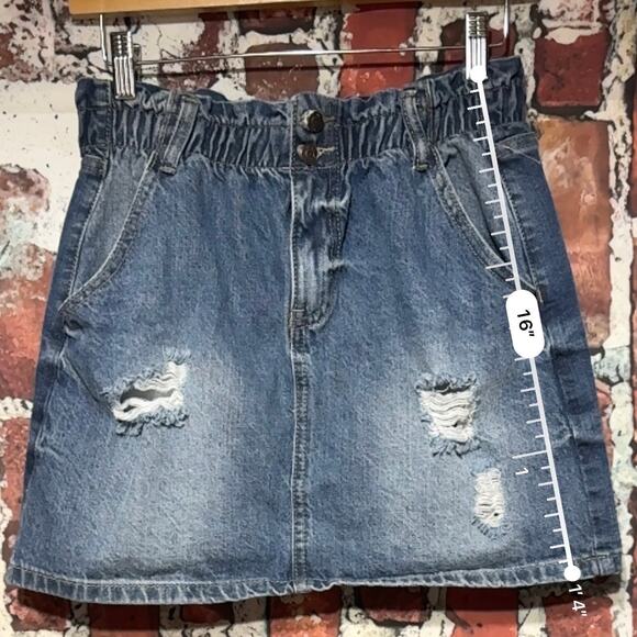 184. YMI Denim Paper bag Denim Skirt Size Small - Picture 4 of 9